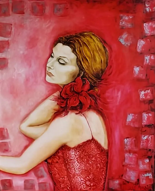 Peinture sur huile "Rouge" Marie Subirana